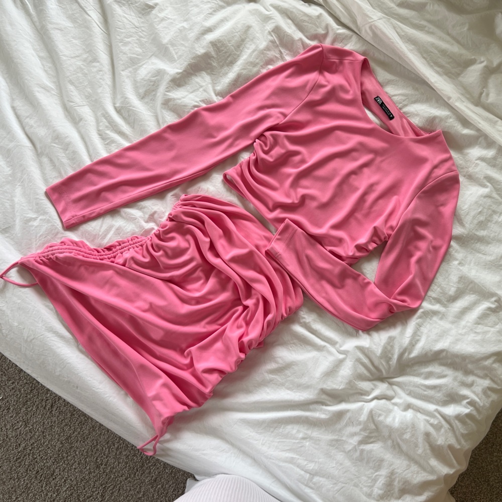 ZARA Bubblegum Pink Skirt Set. Size S. Worn once